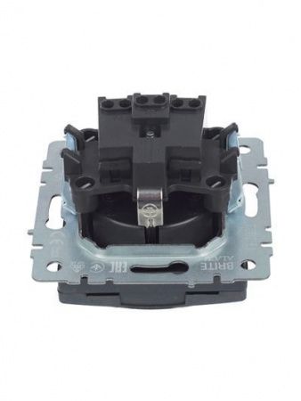 BRITE Розетка 1-местная с заземлением с защитными шторками и крышкой 16А IP20 РСбш10-3-БрМ маренго IEK