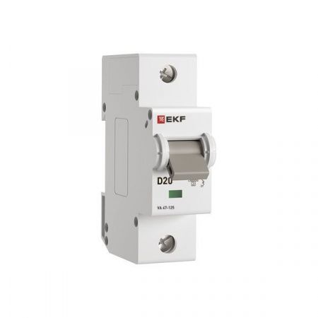 Автоматический выключатель ВА 47-125 1P 20А (D) 15кА PROXIMA EKF