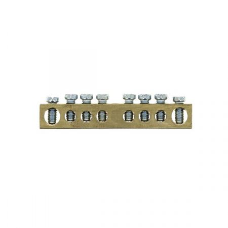 Шина PEN "ноль-земля" (8x12мм) 14 отверстий латунь крепеж по краям EKF PROxima