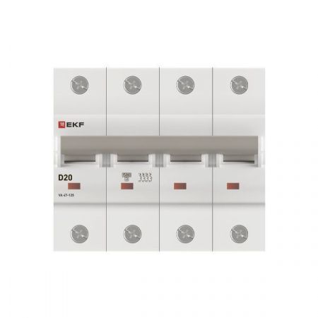 Автоматический выключатель ВА 47-125 4P 20А (D) 15кА PROXIMA EKF