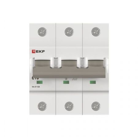 Автоматический выключатель ВА 47-125 3P 10А (C) 15кА PROXIMA EKF