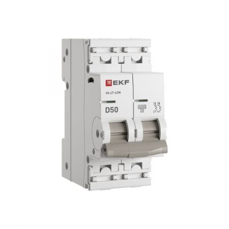 Автоматический выключатель 2P 50А (D) 6кА ВА 47-63N PROxima EKF