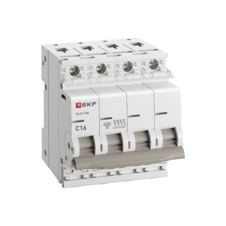 Автоматический выключатель ВА 47-63N 4P 16А (C) 4,5 кА PROXIMA EKF